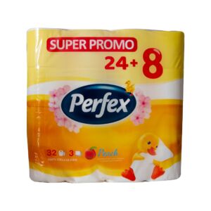 TOILET PAPER PERFEX PEACH 3ply 24+8/6